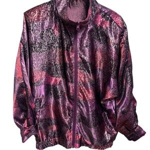 Reversible Vintage Shimmering Purple and Pink Bomber Jacket